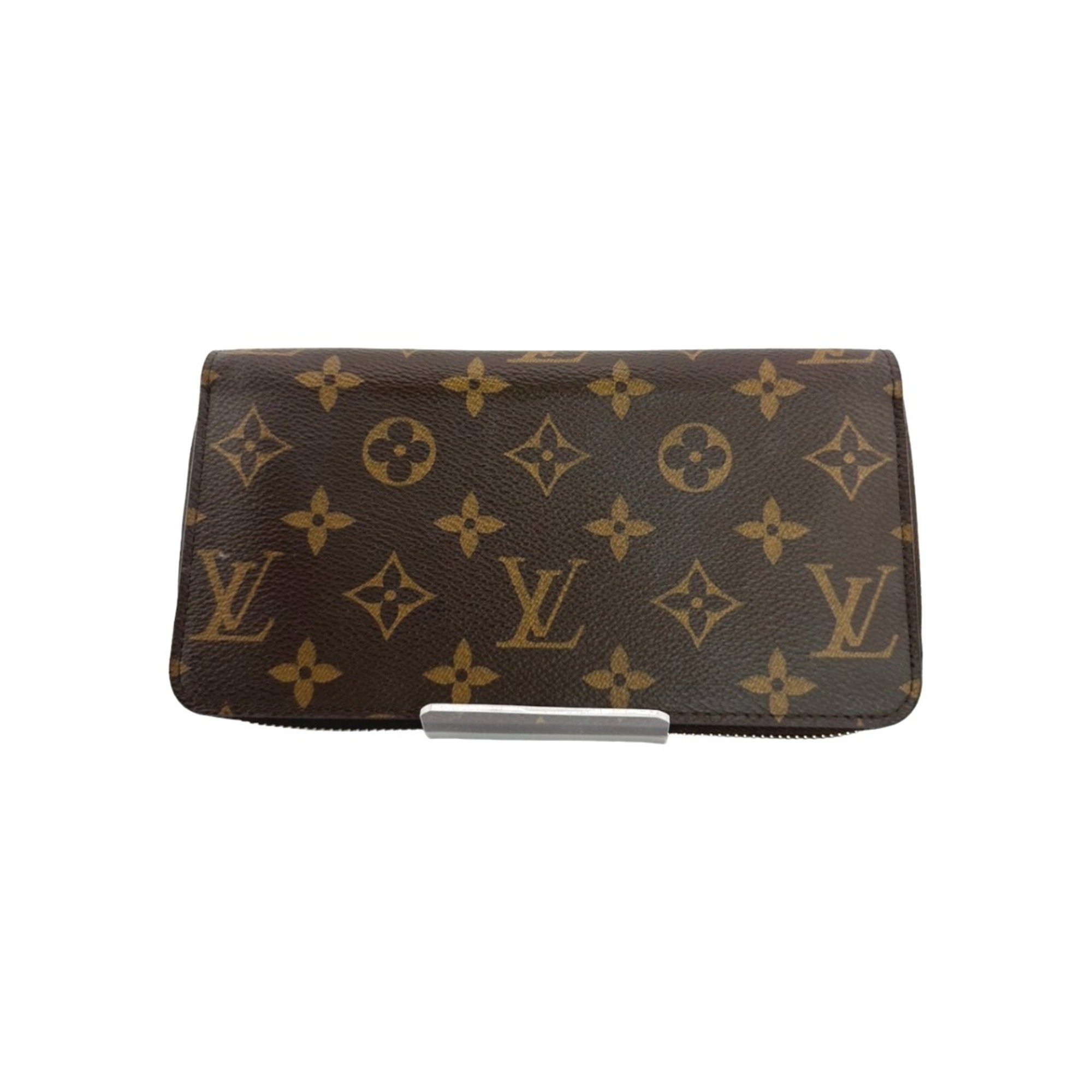 Louis Vuitton LOUIS VUITTON Long Wallet Round Monogram Fuchsia Canvas M41895 Brown LV