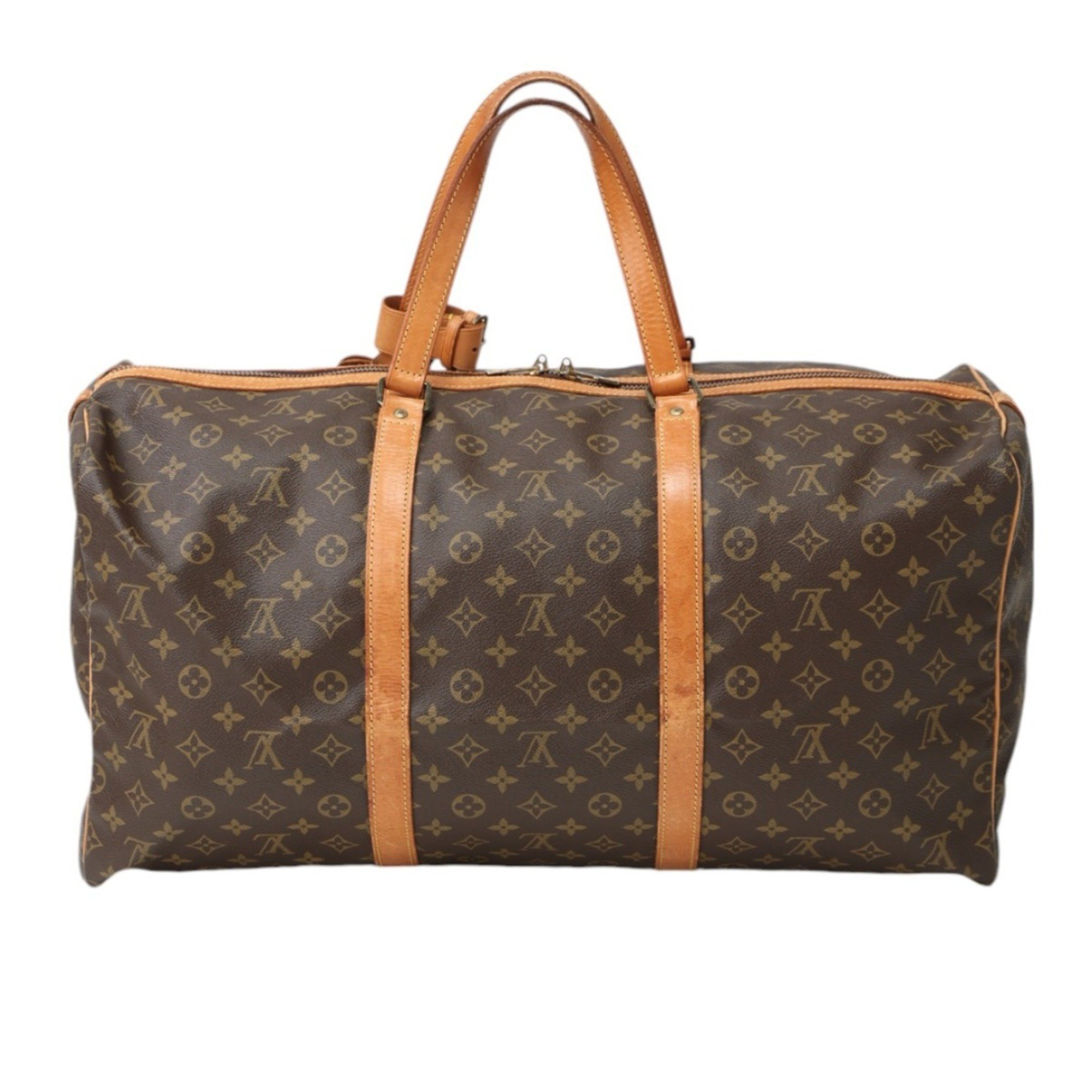 Louis Vuitton LOUIS VUITTON Boston Bag Monogram Saxe Souple 55 Canvas M41622 Brown LV