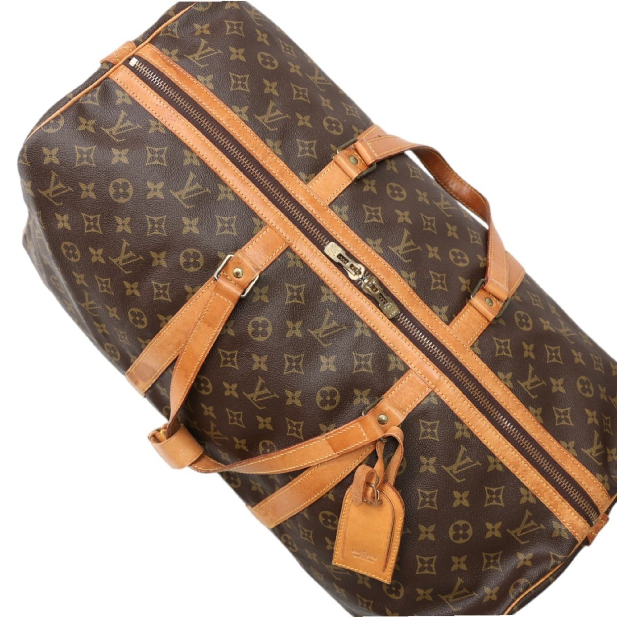 Louis Vuitton LOUIS VUITTON Boston Bag Monogram Saxe Souple 55 Canvas M41622 Brown LV