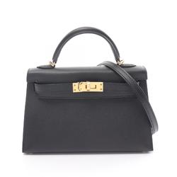 Hermes HERMES Kelly 2 Handbag Bag Epsom Leather Women's Black 071302CC