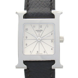 Hermes HERMES H Watch Wristwatch Stainless Steel Leather Strap Women's Silver HH1.210