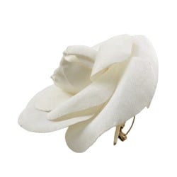 CHANEL Brooch Corsage Camellia White