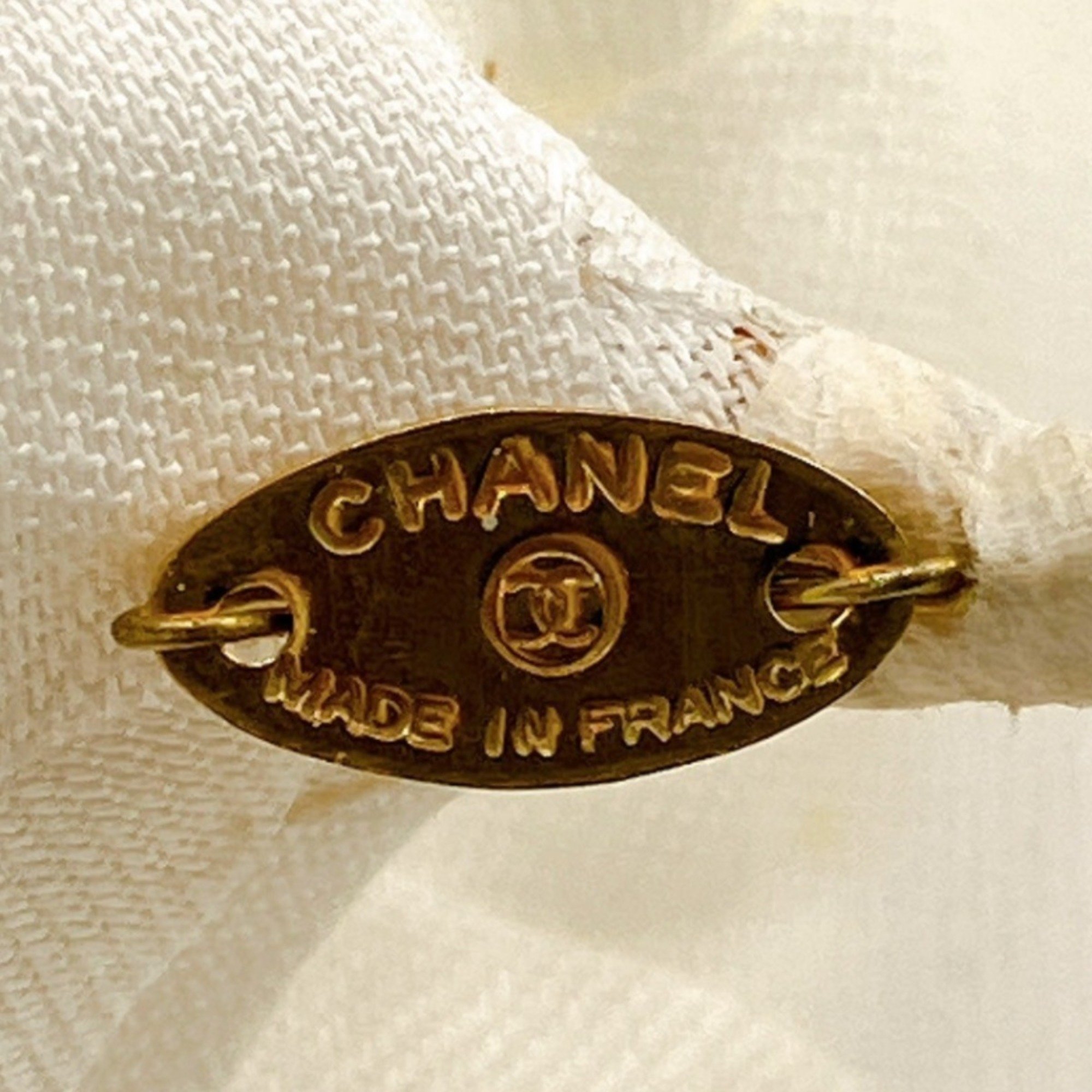 CHANEL Brooch Corsage Camellia White