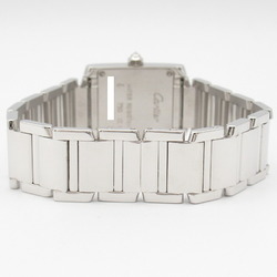 CARTIER Tank Francaise Diamond Bezel Wristwatch K18WG (White Gold) Women's Silver WF1002S3