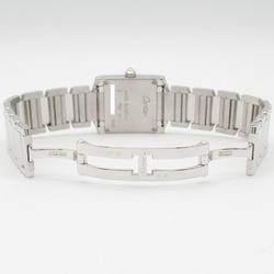 CARTIER Tank Francaise Diamond Bezel Wristwatch K18WG (White Gold) Women's Silver WF1002S3