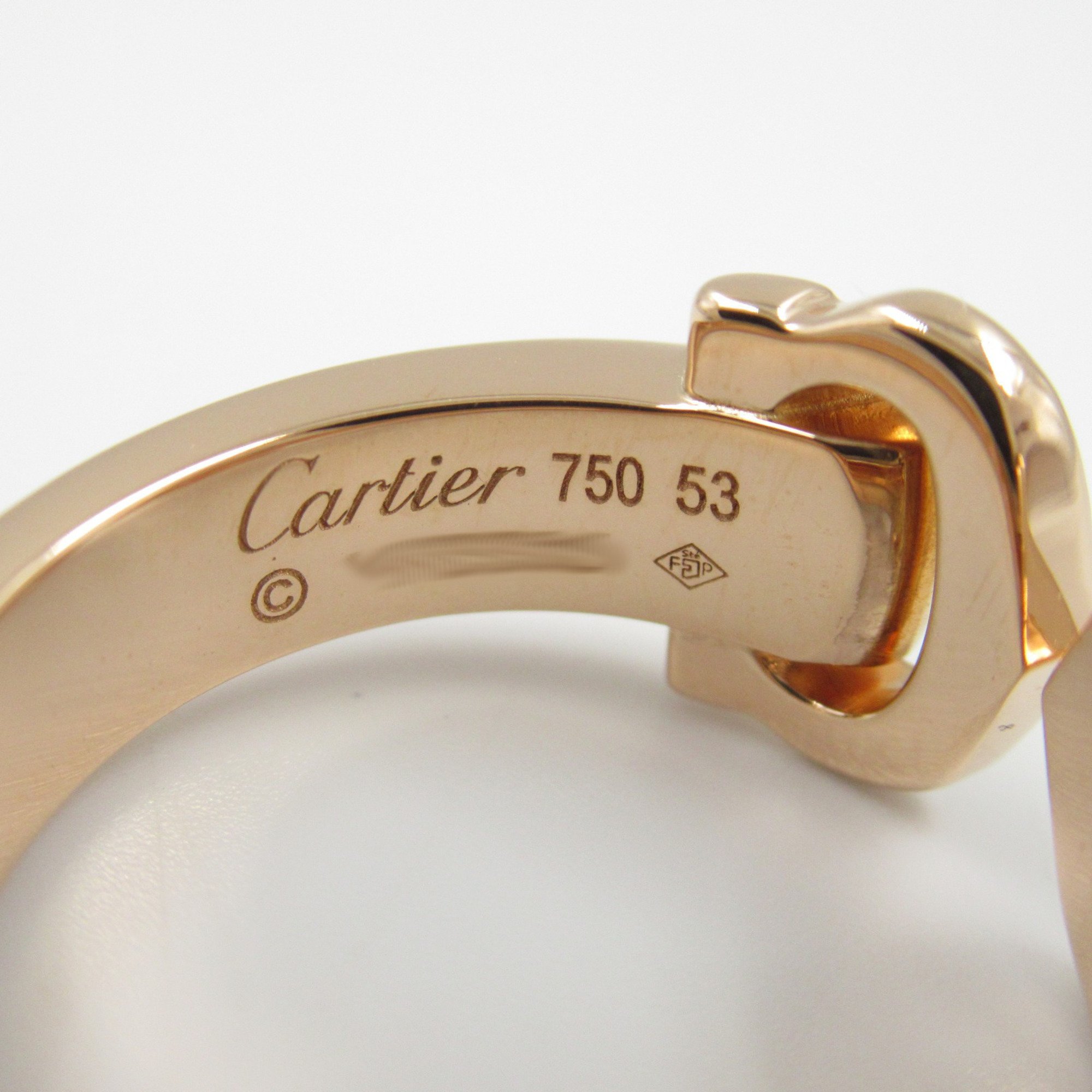 Cartier 2C Bouclé Diamond Ring, K18PG (pink gold), diamond, ladies, clear, B4073853