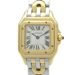 CARTIER Panthere Art Deco 150th Anniversary Model Wristwatch K18 (Yellow Gold) Stainless Steel Ladies Silver W25046S1