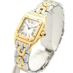 CARTIER Panthere Art Deco 150th Anniversary Model Wristwatch K18 (Yellow Gold) Stainless Steel Ladies Silver W25046S1