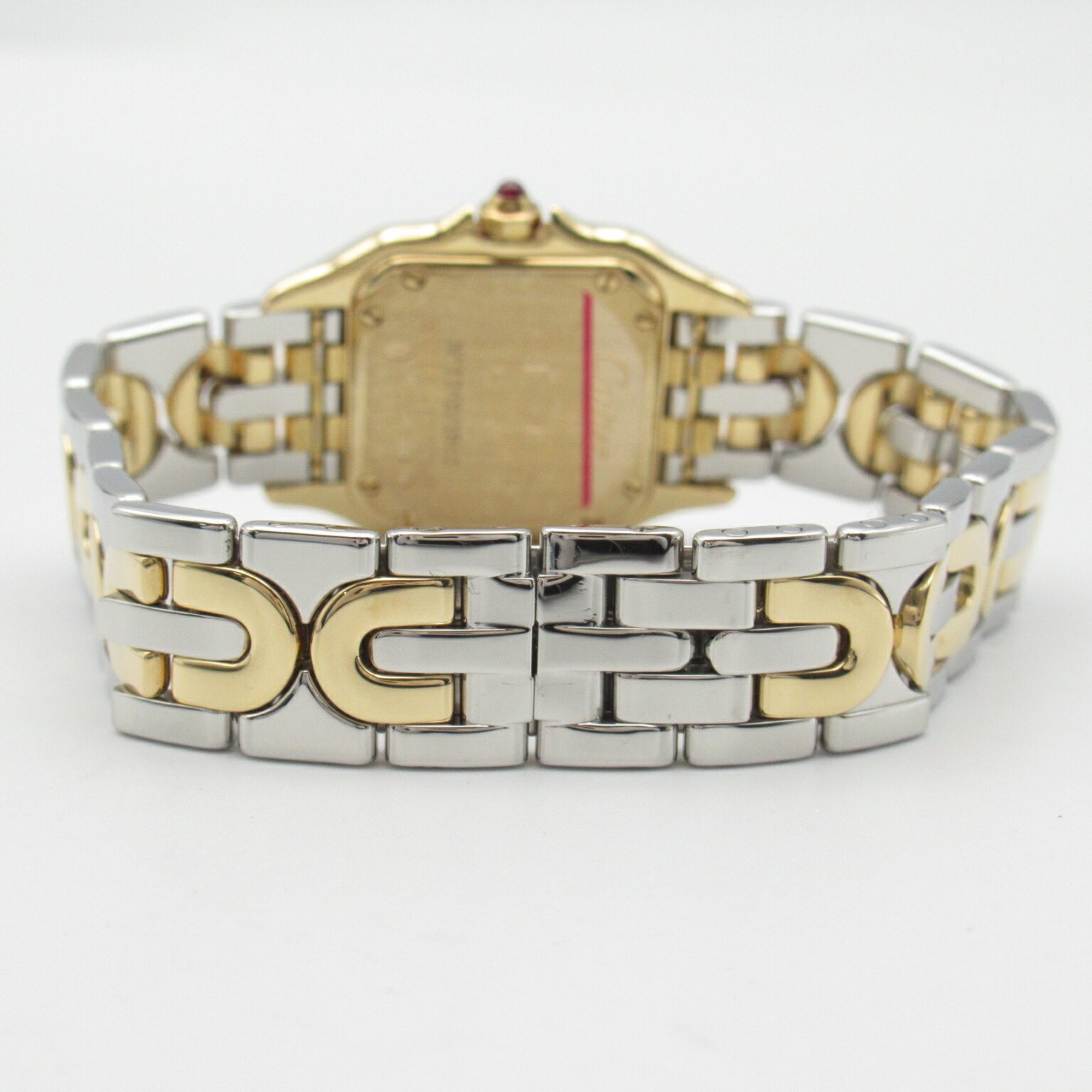 CARTIER Panthere Art Deco 150th Anniversary Model Wristwatch K18 (Yellow Gold) Stainless Steel Ladies Silver W25046S1