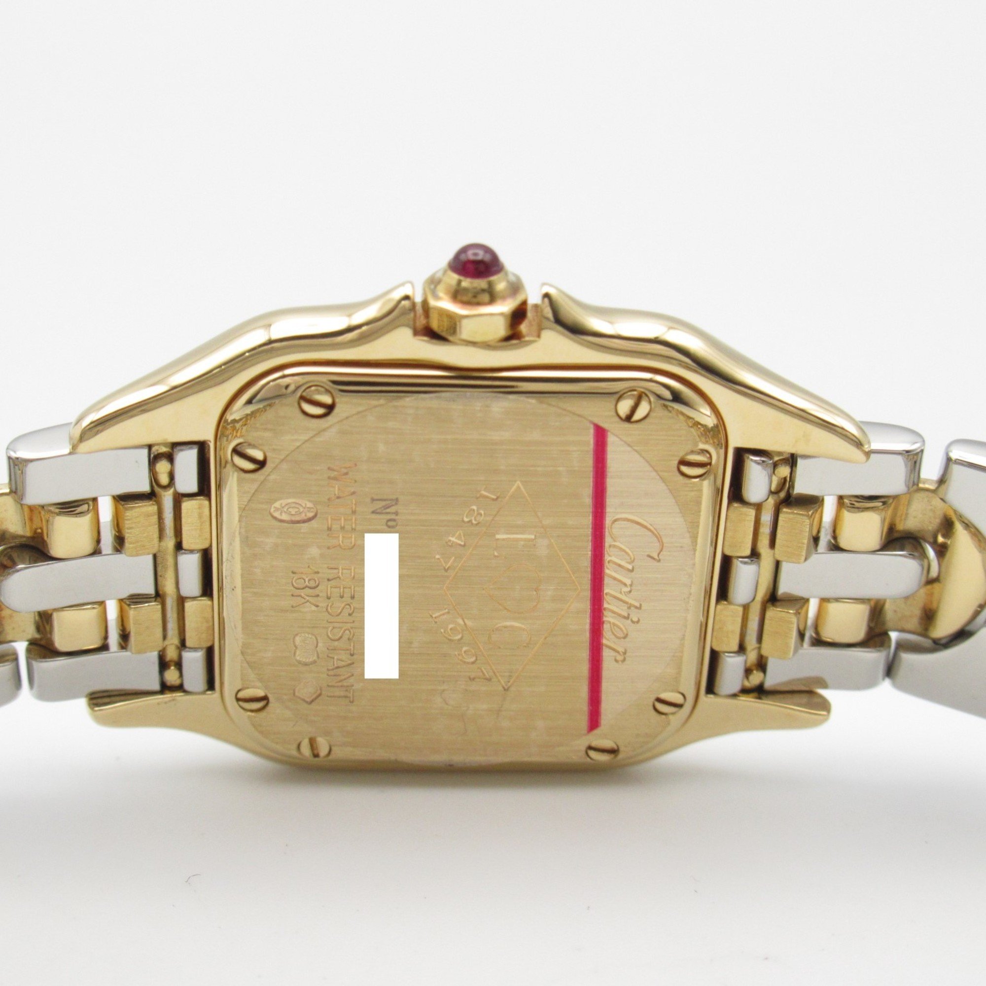 CARTIER Panthere Art Deco 150th Anniversary Model Wristwatch K18 (Yellow Gold) Stainless Steel Ladies Silver W25046S1