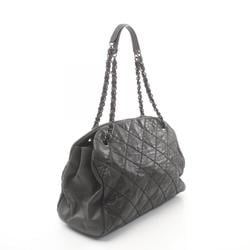 CHANEL Mademoiselle Shoulder Bag Leather Women's Grey