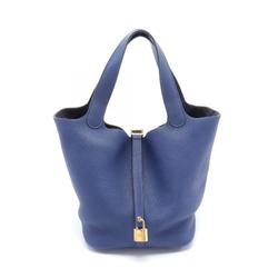 Hermes HERMES Picotin Lock MM Blue Navy Handbag Bag Taurillon Clemence Women's