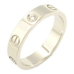 Cartier Love Ring 1P Diamond K18WG (White Gold) Ladies Clear