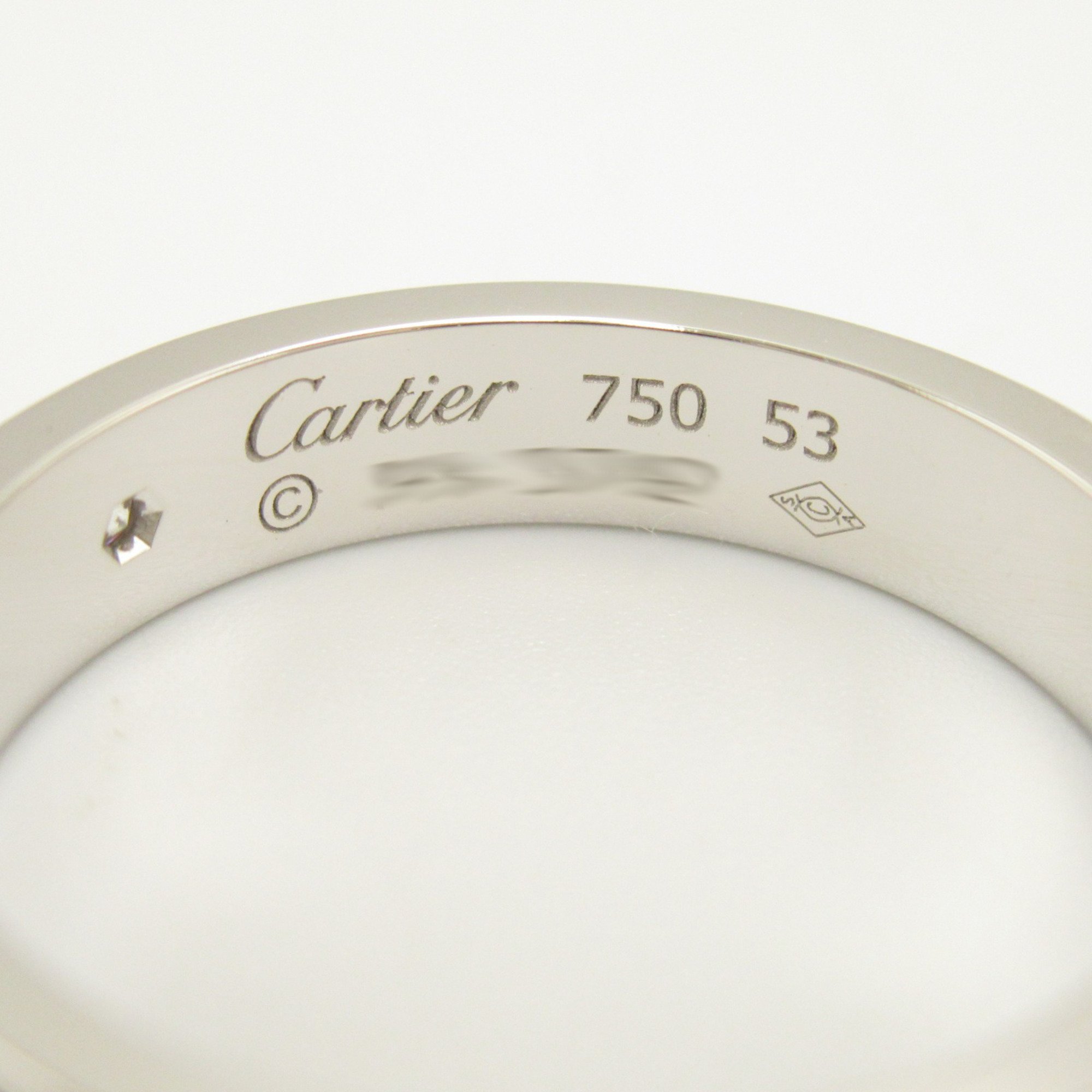 Cartier Love Ring 1P Diamond K18WG (White Gold) Ladies Clear