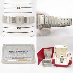 Cartier Santos Galbe LM Watch, K18 (yellow gold), stainless steel, ladies, white, 2961