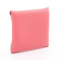 Hermes HERMES Bastia Rose Ette Wallet/Coin Case Wallet Chevre Ladies Pink S Hardware W Engraved