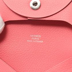 Hermes HERMES Bastia Rose Ette Wallet/Coin Case Wallet Chevre Ladies Pink S Hardware W Engraved