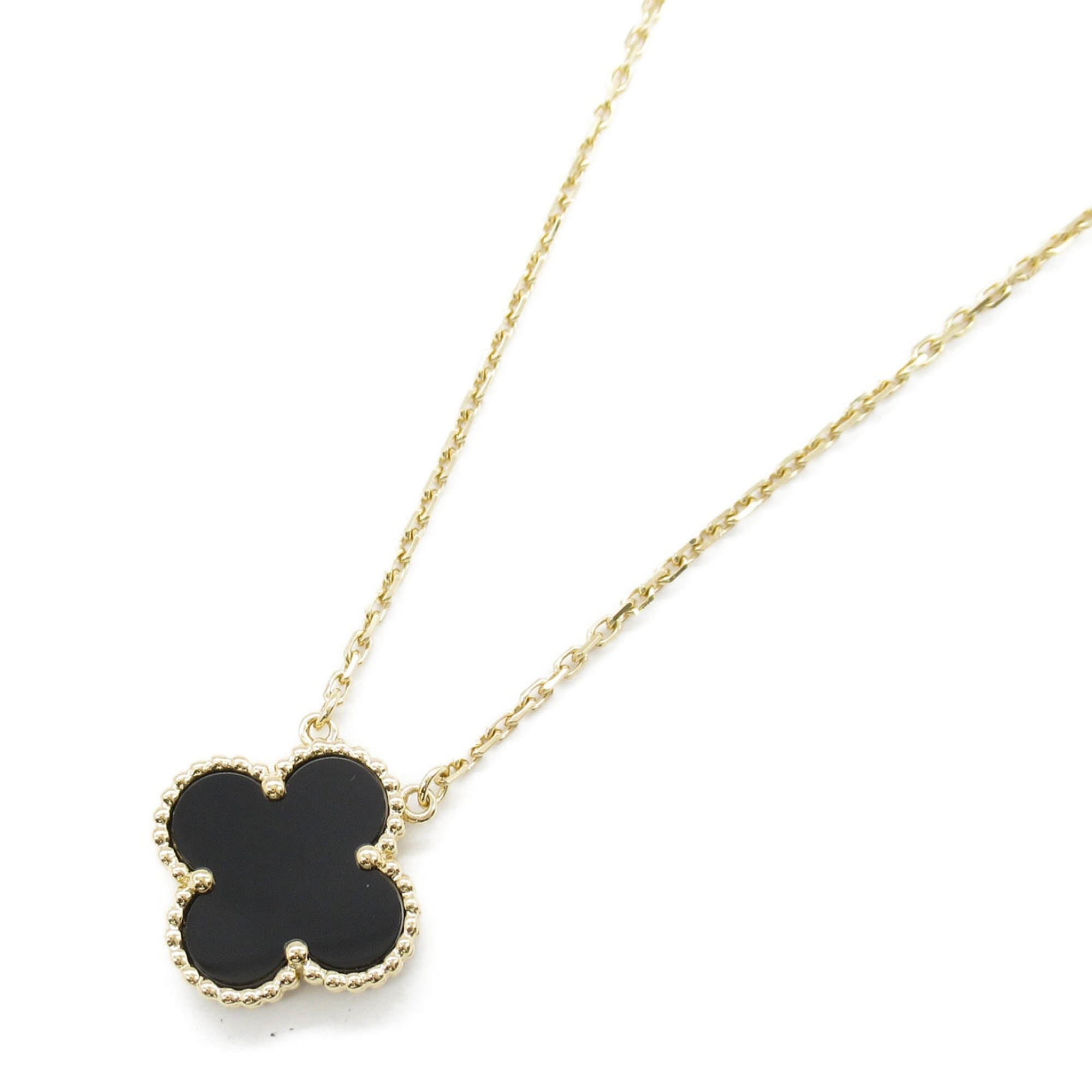 Van Cleef & Arpels Alhambra Onyx Necklace K18 (yellow gold) Women's Black