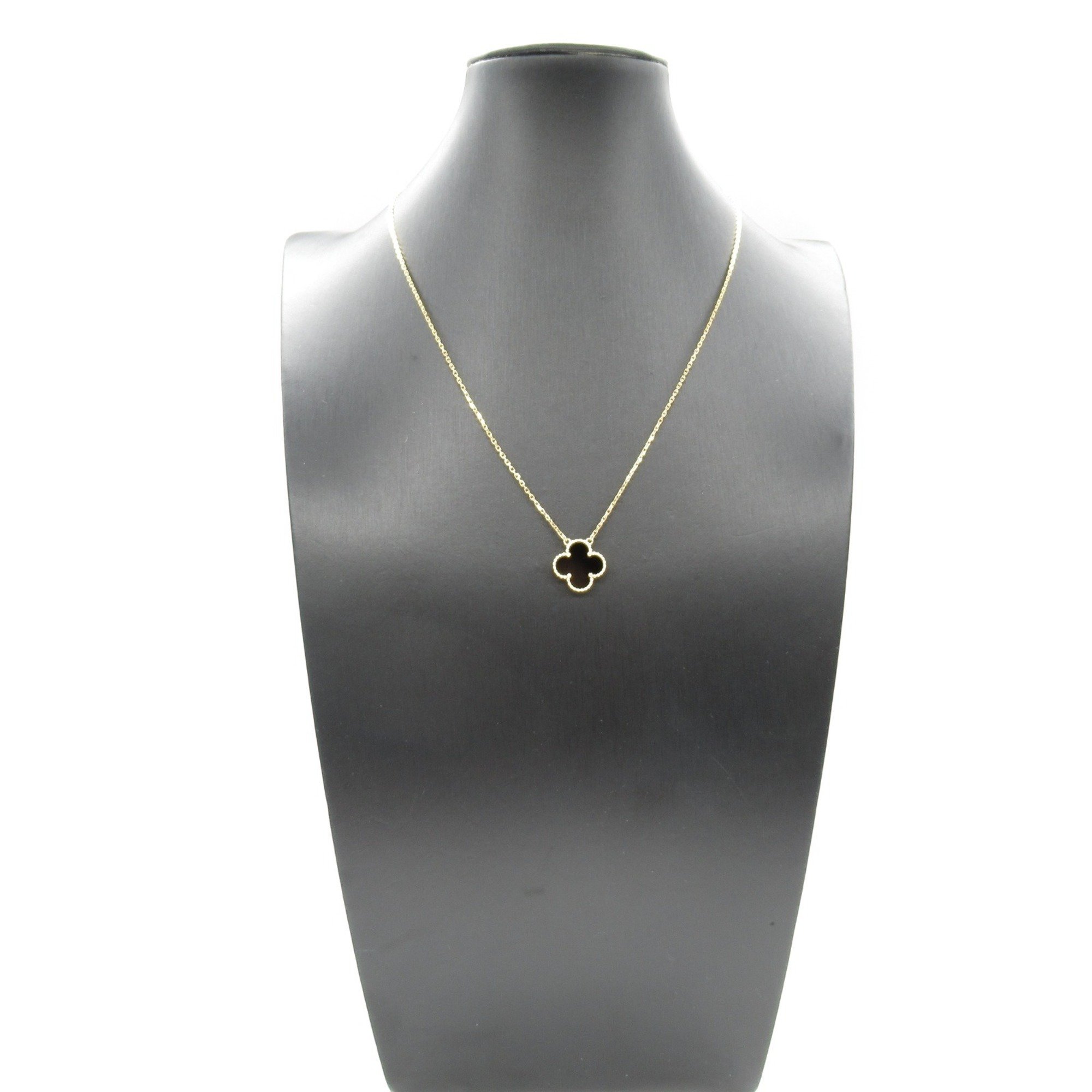 Van Cleef & Arpels Alhambra Onyx Necklace K18 (yellow gold) Women's Black