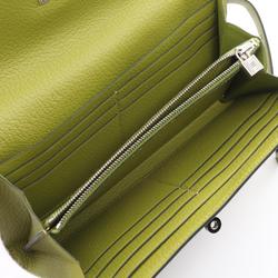 Hermes HERMES Kelly Wallet Bi-fold Long Chevre Women's Green