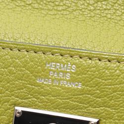 Hermes HERMES Kelly Wallet Bi-fold Long Chevre Women's Green