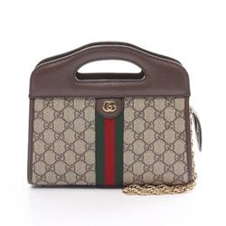 GUCCI Ophidia GG Supreme Handbag Bag Coated Canvas Leather Women's Beige Brown Multicolor 693724