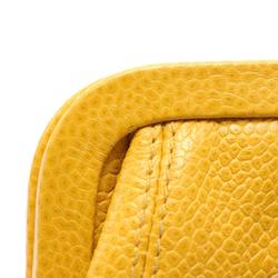 CHANEL Coco Mark Wallet/Coin Case Wallet Leather Women's Yellow