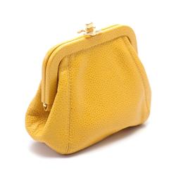 CHANEL Coco Mark Wallet/Coin Case Wallet Leather Women's Yellow