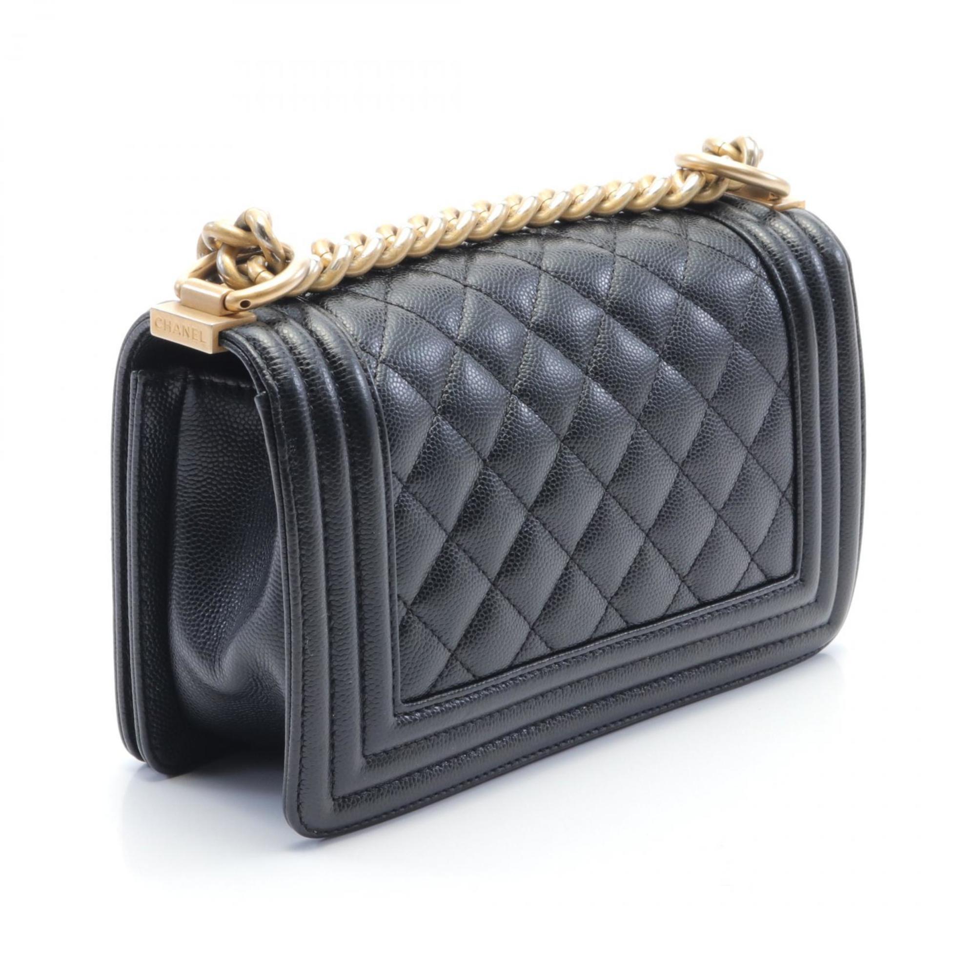 CHANEL Boy Chanel Small Matelasse Shoulder Bag Caviar Skin (Grained Calf) Women's Black A67085