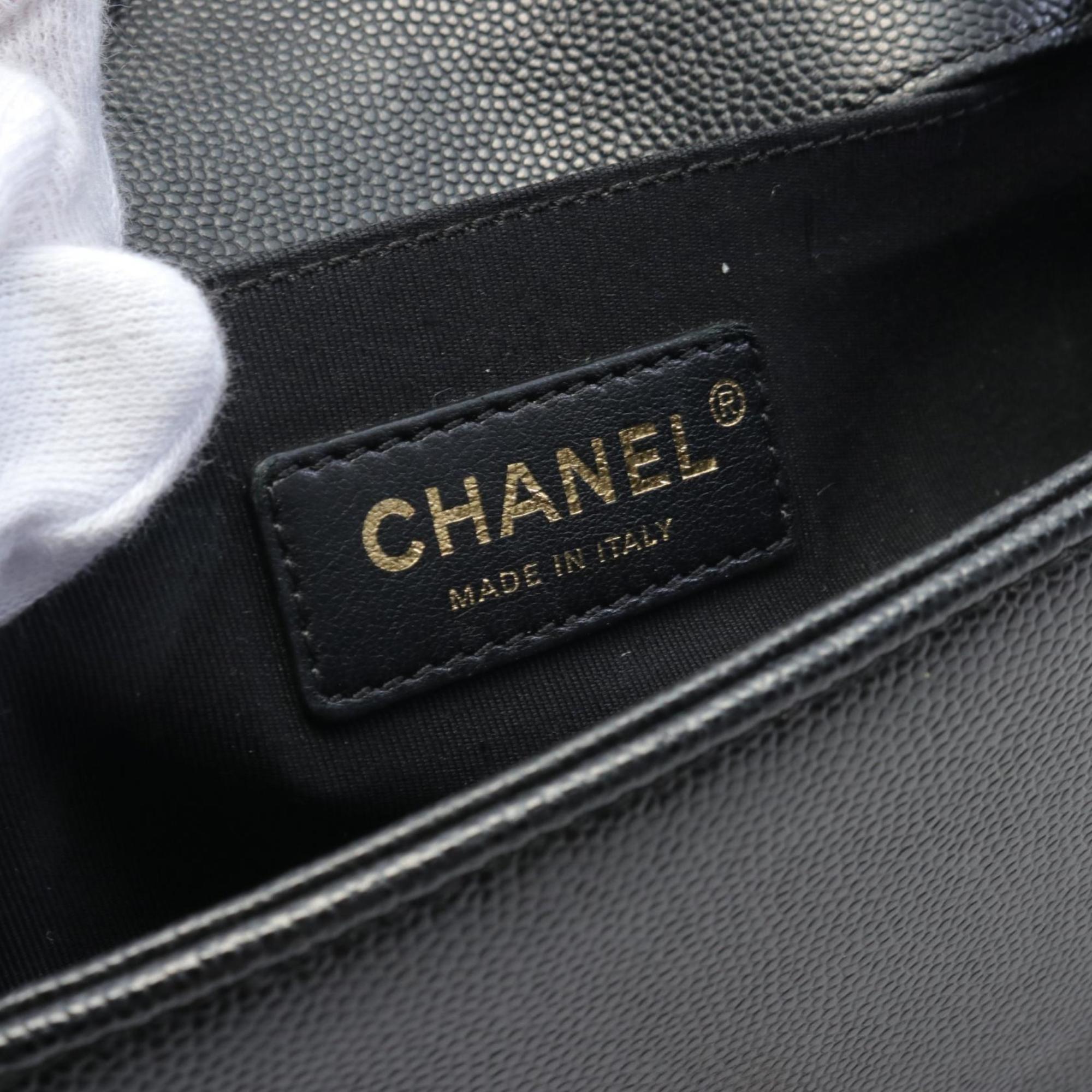 CHANEL Boy Chanel Small Matelasse Shoulder Bag Caviar Skin (Grained Calf) Women's Black A67085