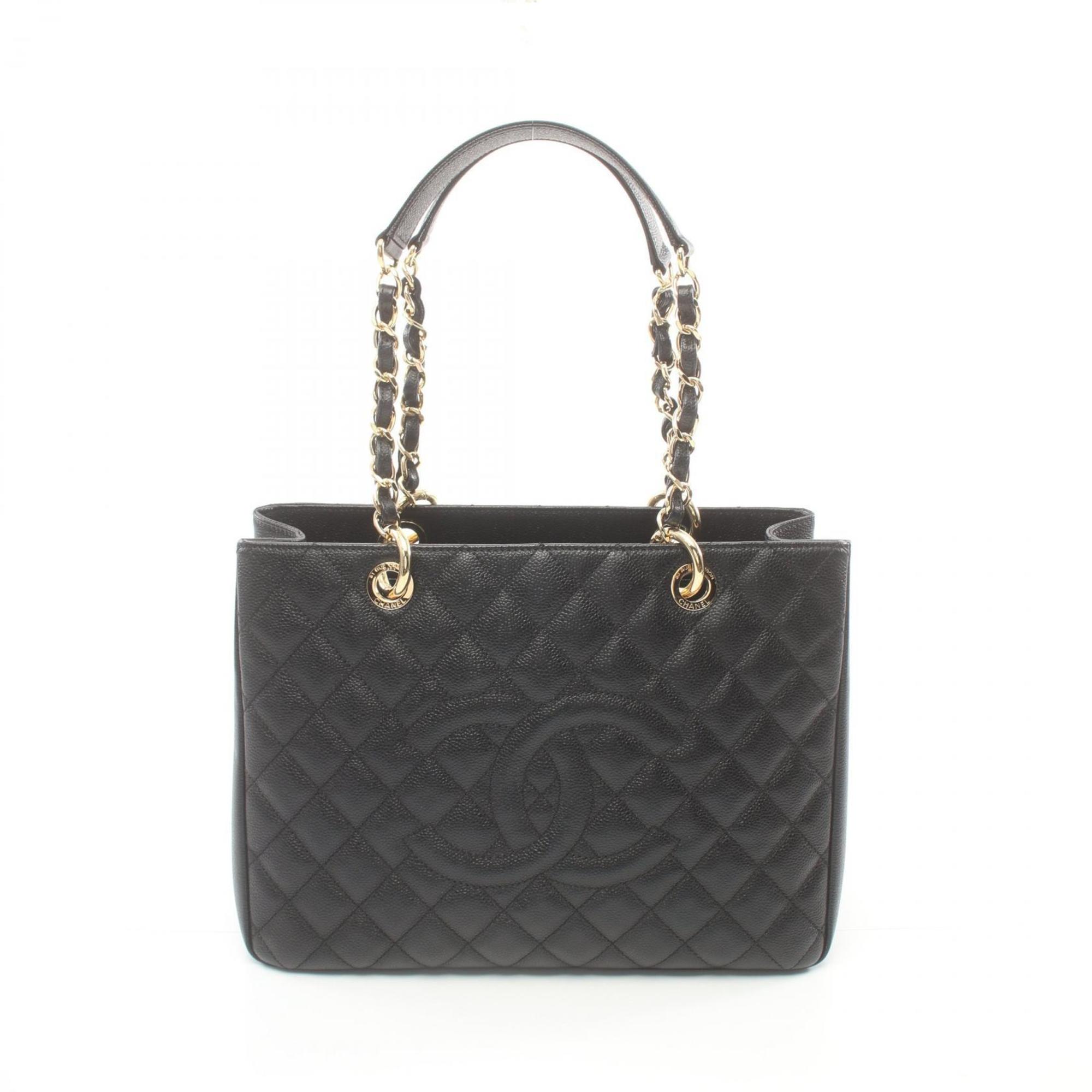 CHANEL Matelasse Grand GST Tote Bag, Caviar Skin, Women's, Black, A50995