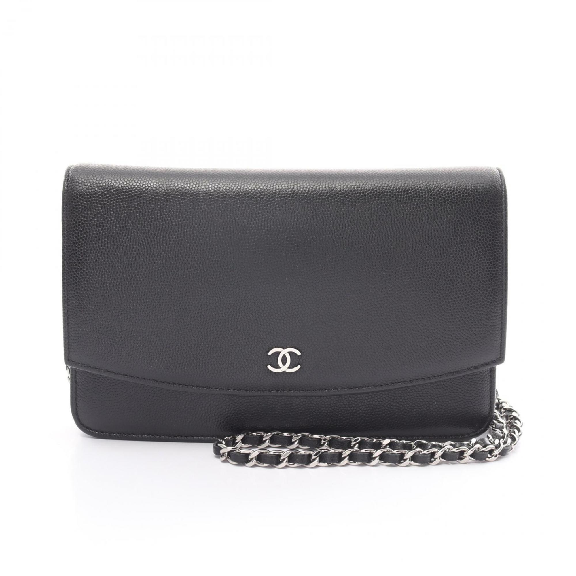 CHANEL Coco Mark Shoulder Bag Caviar Skin (Grained Calf) Women's Black