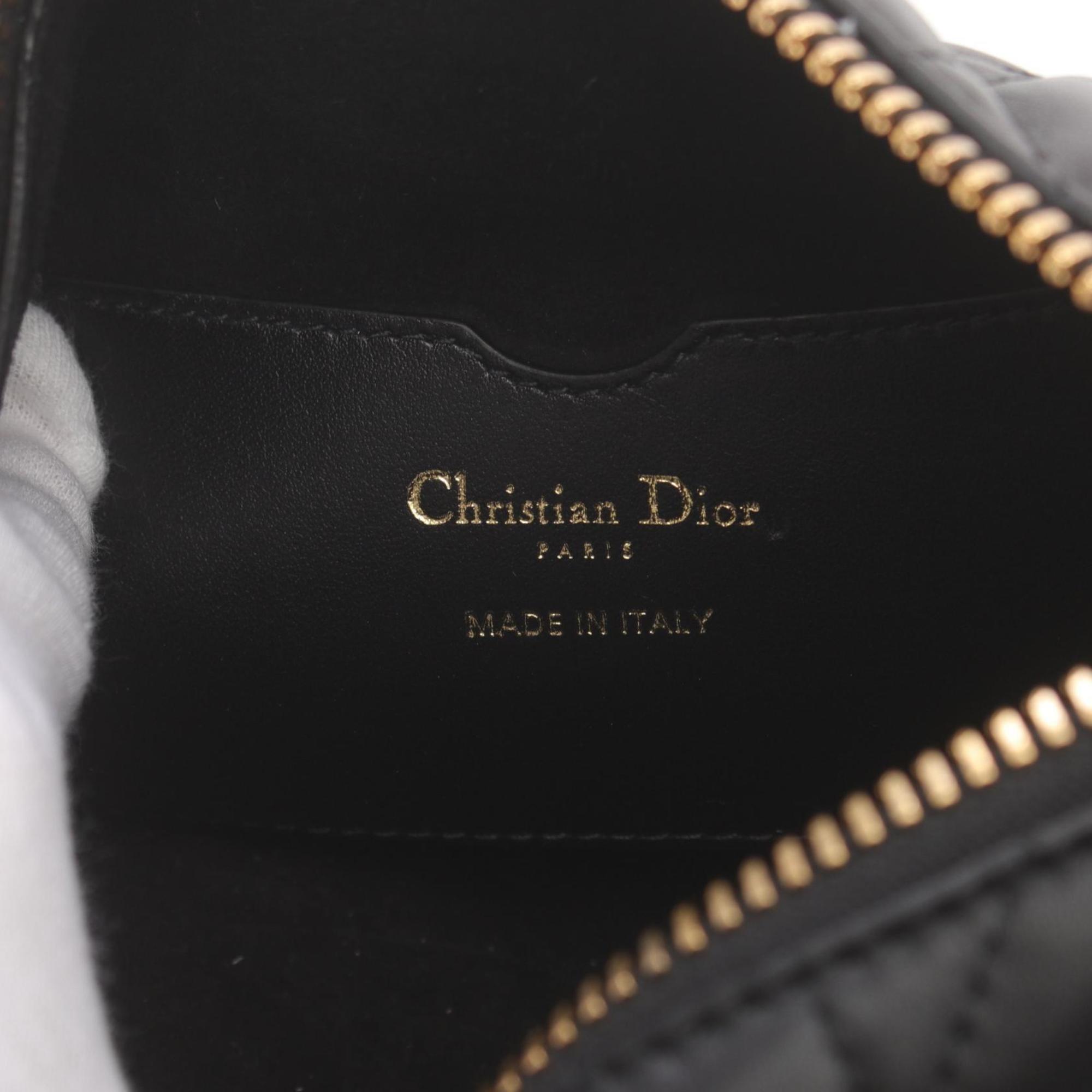 Christian Dior VIBE Hobo Cannage Shoulder Bag Leather Women's Black White M7200ONOA