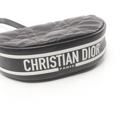 Christian Dior VIBE Hobo Cannage Shoulder Bag Leather Women's Black White M7200ONOA