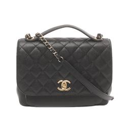 CHANEL Matelasse Shoulder Bag, Caviar Skin (Grained Calfskin), Women's, Black