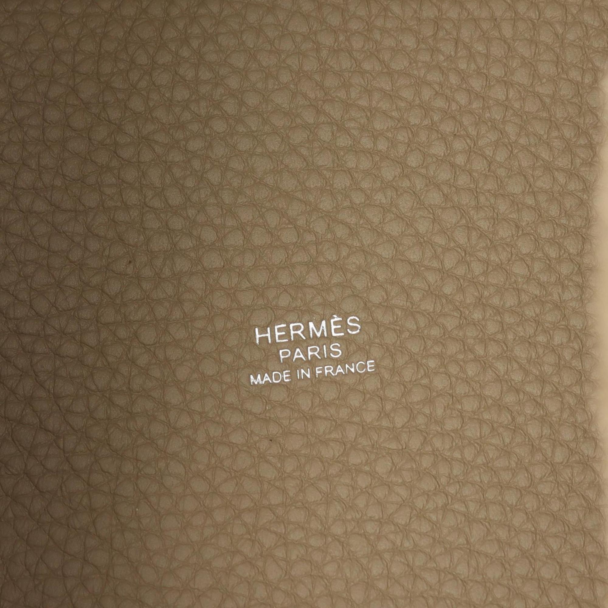 Hermes HERMES Picotin Lock PM Beige Marfa Handbag Bag Taurillon Clemence Women's 056289CK