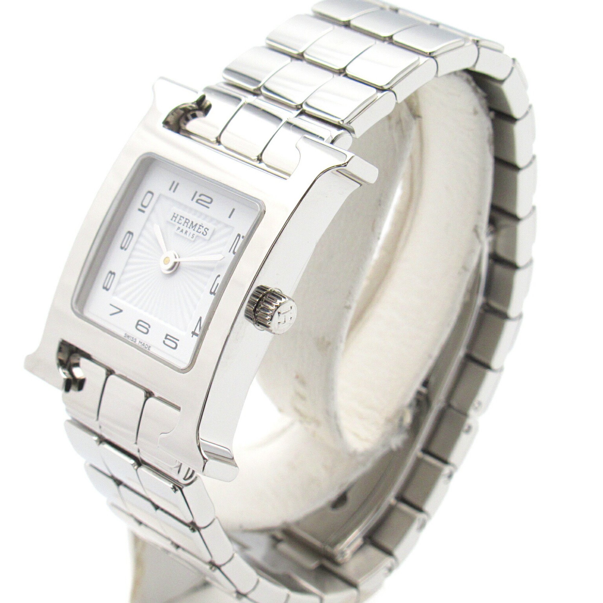 Hermes HERMES H Watch Wristwatch Stainless Steel Ladies White HH1.210