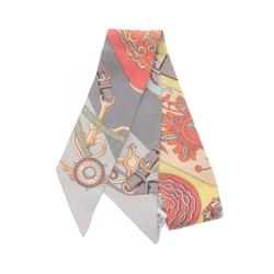 Hermes Twilly Scarf Silk Women's Grey Multicolor