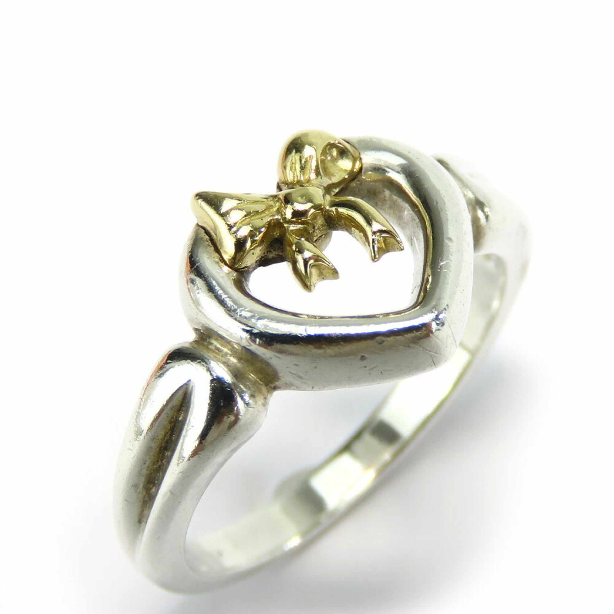 Tiffany & Co. Ring Heart Ribbon Silver 925 K18YG Approx. 3.5g Yellow Gold Women's TIFFANY