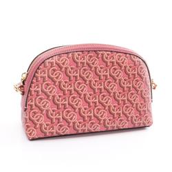 Coach Maddie Crossbody Signature Monogram Print Shoulder Bag Coated Canvas Leather Women's Pink Brown CF243