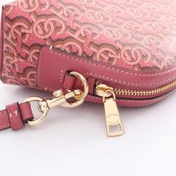 Coach Maddie Crossbody Signature Monogram Print Shoulder Bag Coated Canvas Leather Women's Pink Brown CF243