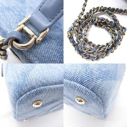 CHANEL Vanity Chain Shoulder Bag, Denim, Women's, Blue, Denim Blue