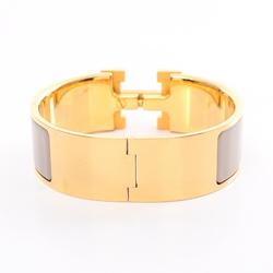 Hermes Click-Clack GM Bangle GP (Gold Plated) Enamel Women's Gold Beige