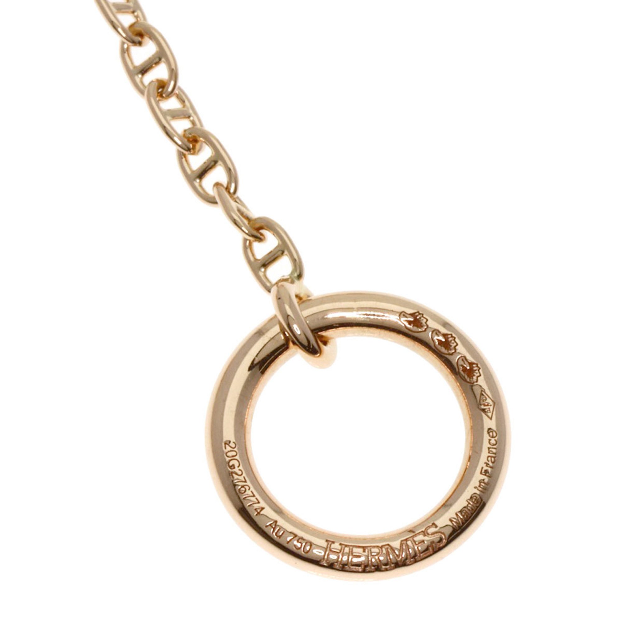 Hermes Chaine d'Ancre Diamond Necklace K18 Pink Gold Women's HERMES