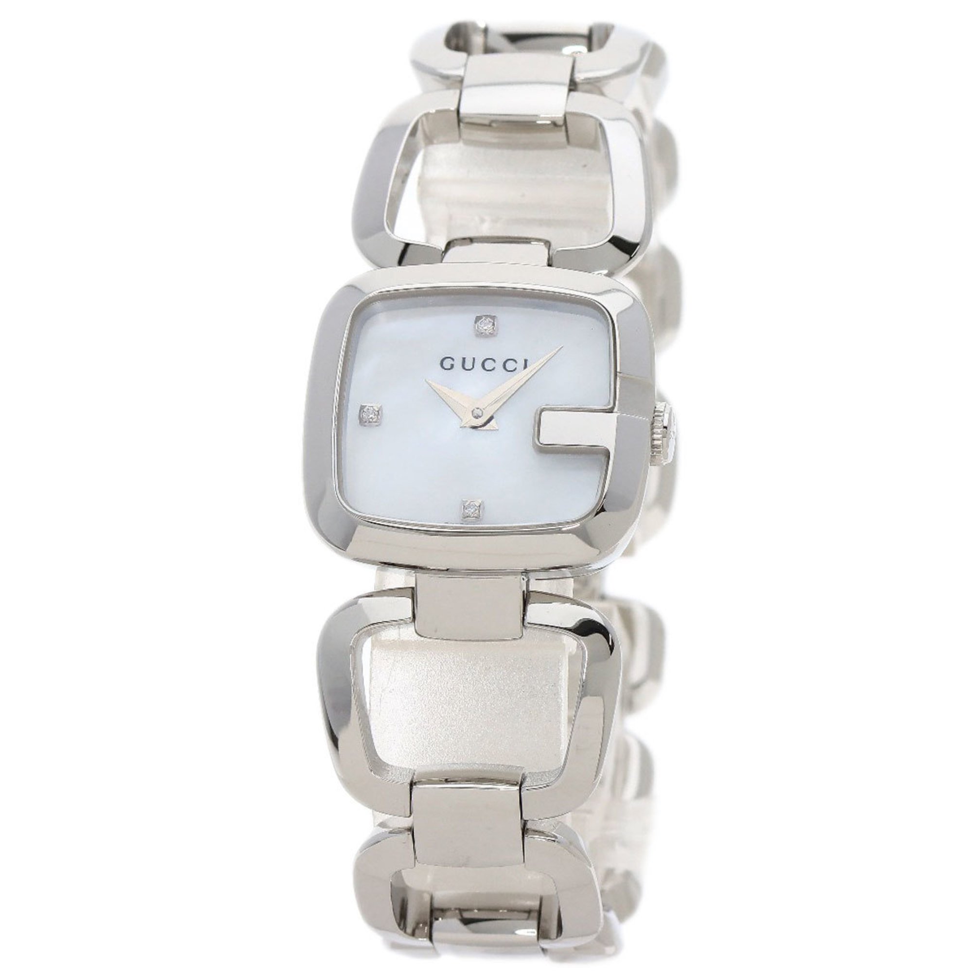 GUCCI 125.5 3P Diamond Watch Stainless Steel SS Ladies