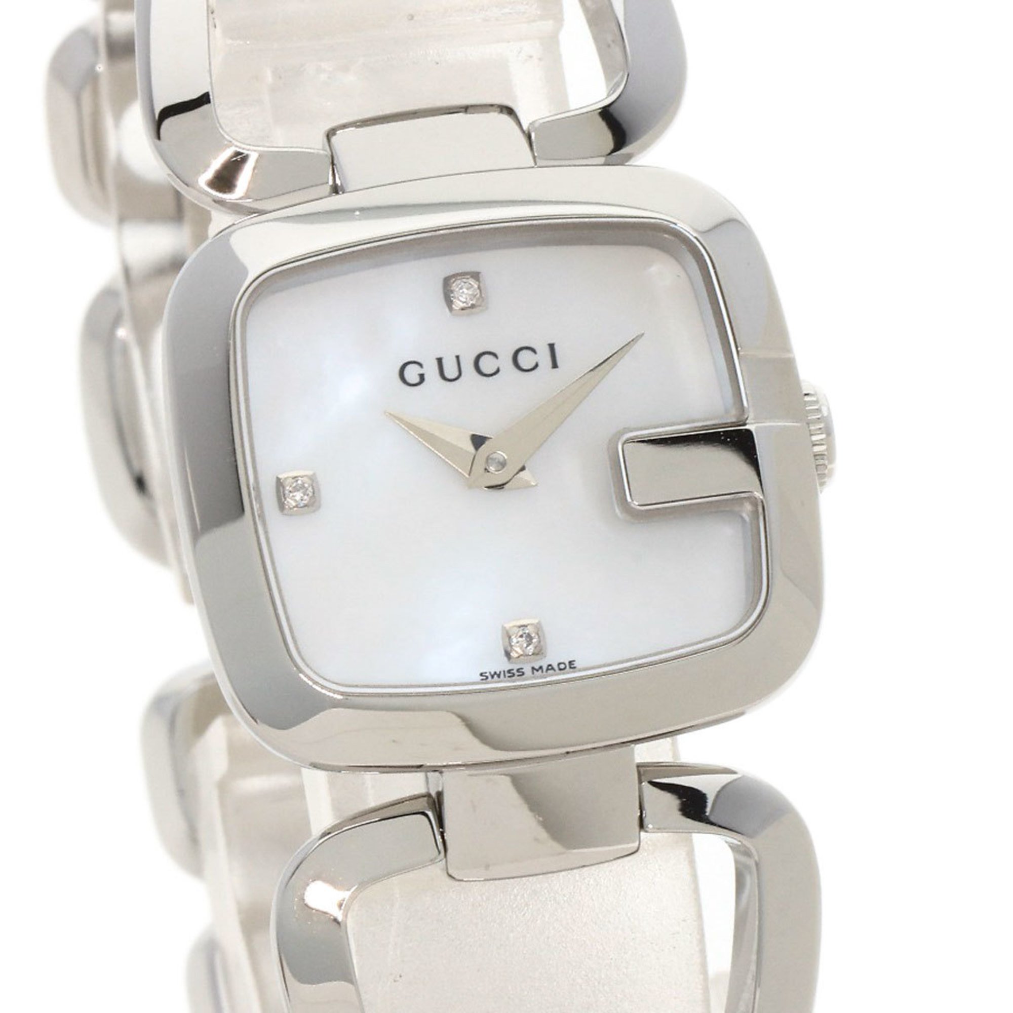 GUCCI 125.5 3P Diamond Watch Stainless Steel SS Ladies