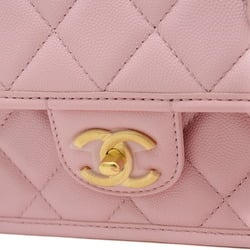 Chanel Matelasse Caviar Skin Chain Shoulder Bag Pink