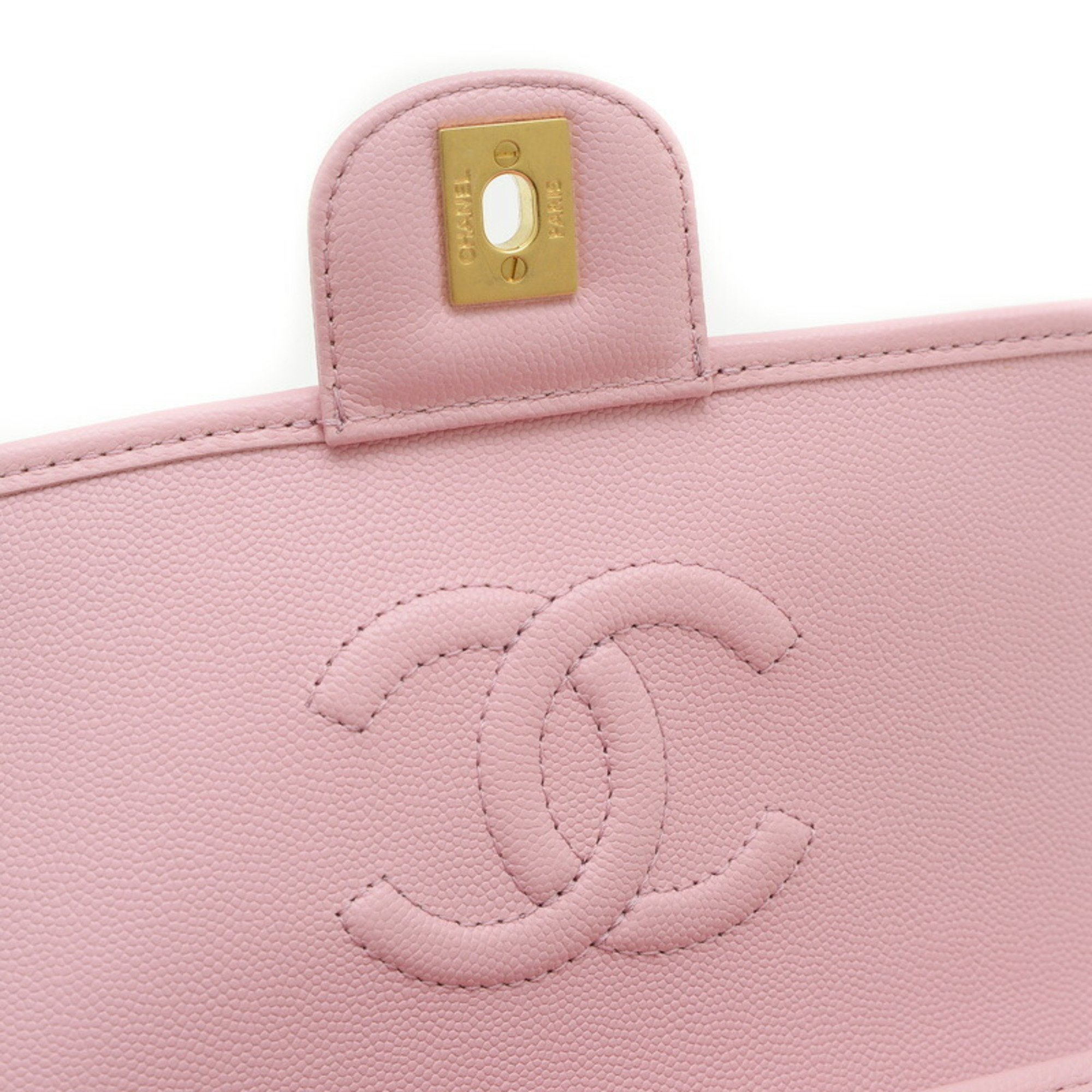 Chanel Matelasse Caviar Skin Chain Shoulder Bag Pink