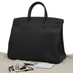 Hermes Birkin 40 Togo Handbag Black W Engraved