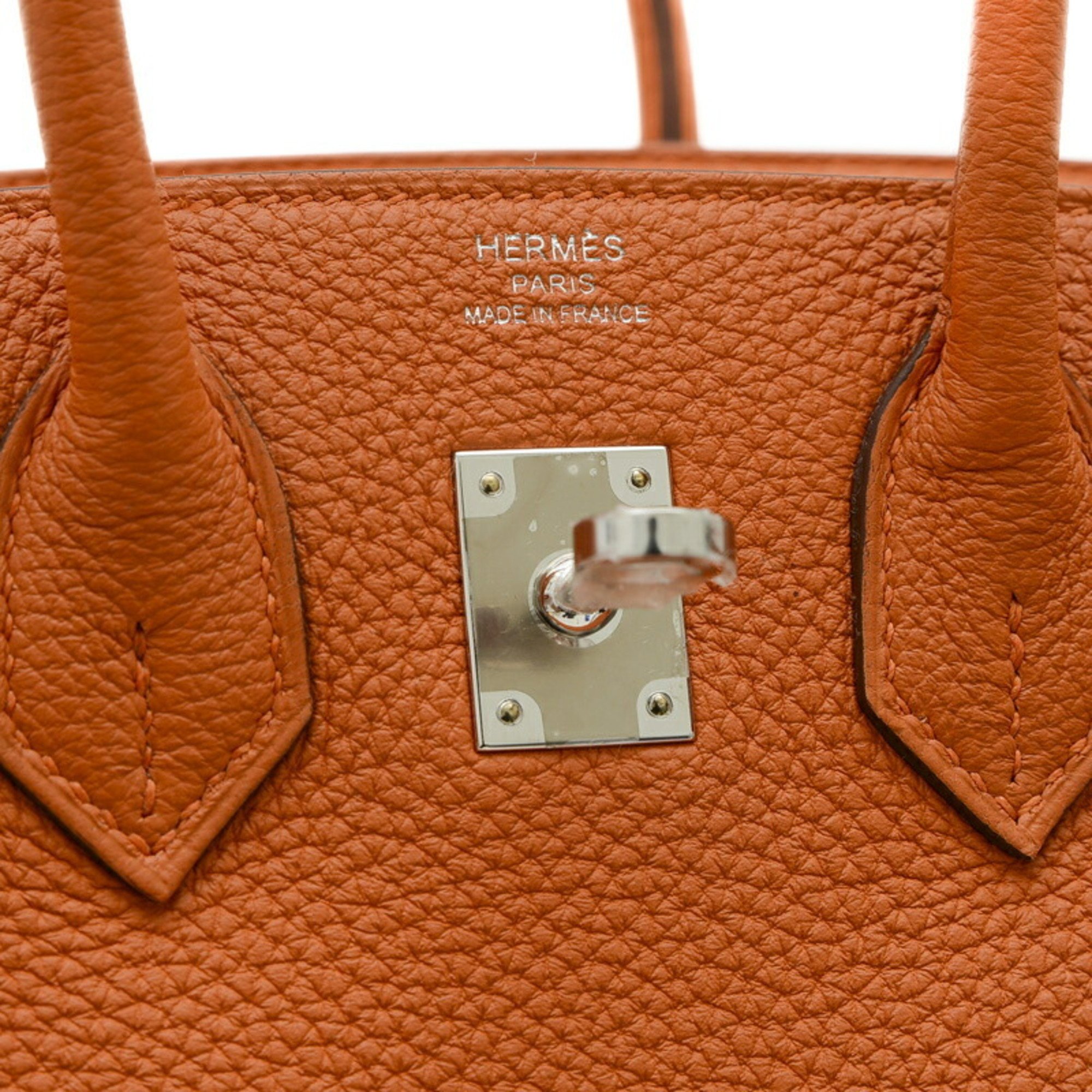 Hermes Birkin 25 Togo Handbag Orange U Stamp